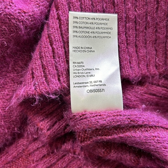 Free People Big City Turtleneck Sweater Mulberry Garnet Ribbed Oversized Sz XS - Picture 12 of 14